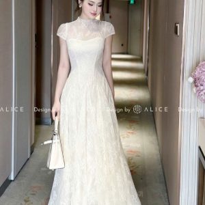 Đầm dài phối ren