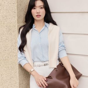 Áo sơ mi dáng rộng, tay chờm