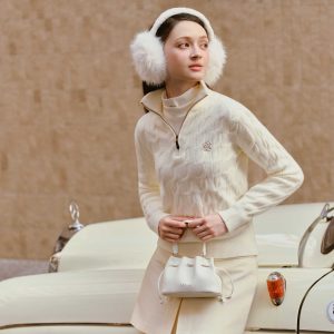 Áo len suông có khóa kéo